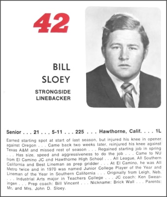 Bill Sloey media guide page